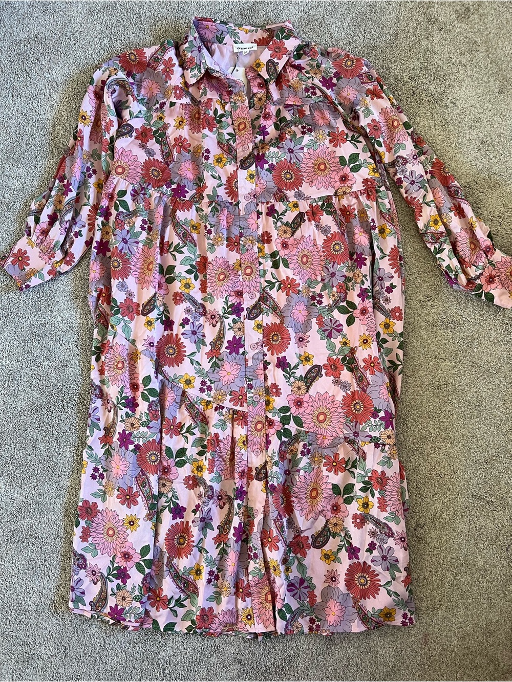 &merci Indie Floral Paisley Cottagecore Feminine Button Down Dress NWT size M